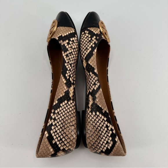 Tory Burch Chelsea Snake Print Cap Toe Ballet Flats Size 7 - Picture 6 of 7